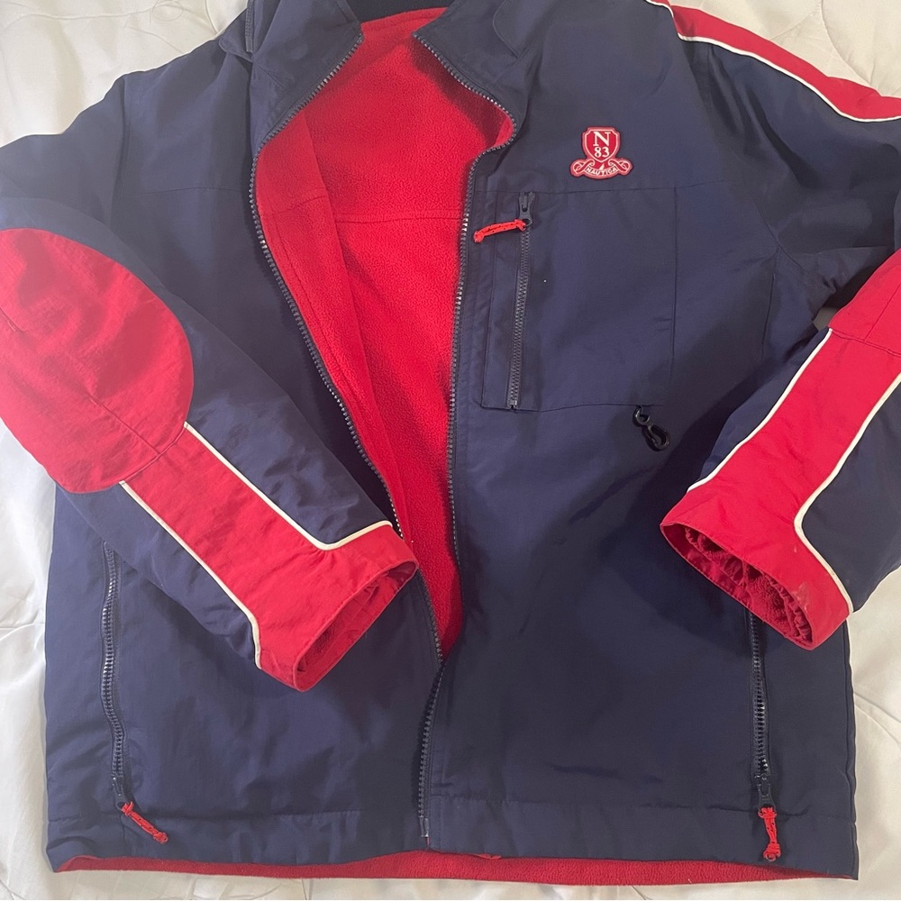NÁUTICA BOYS LARGE REVERSIBLE JACKET W/ ZIPPER HOOD